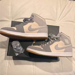 Nike Gray and Cream High-Top Sneakers